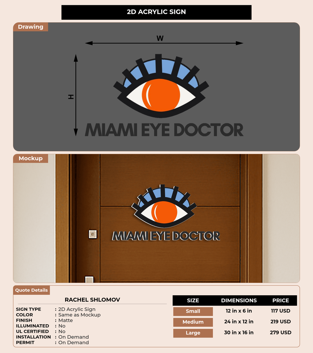 CUSTOM MOCKUP SIGN FOR Rachel Shlomov