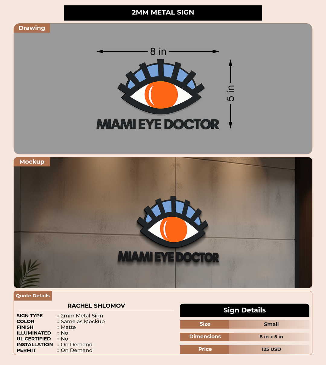 CUSTOM MOCKUP SIGN FOR Rachel Shlomov