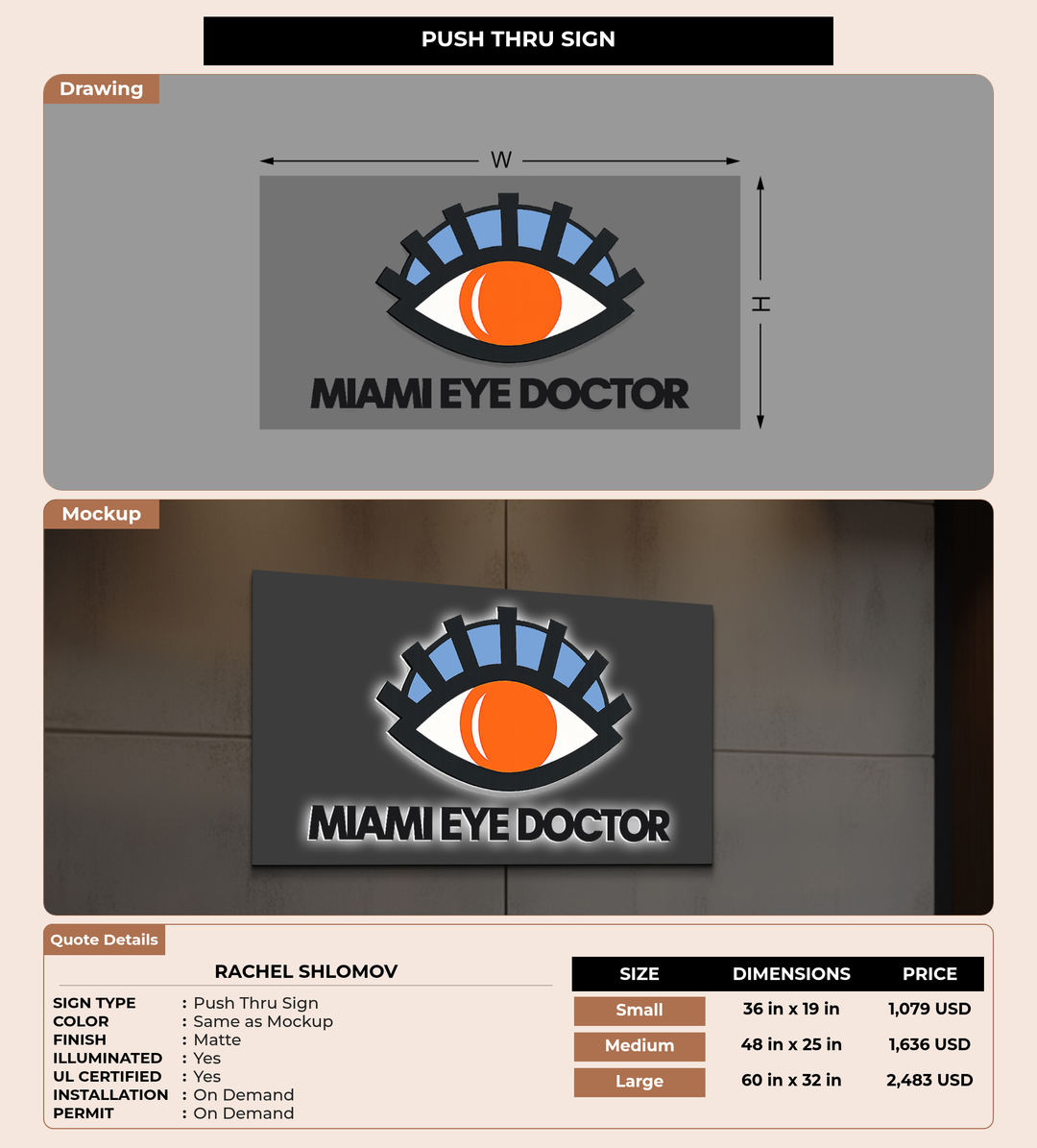 CUSTOM MOCKUP SIGN FOR Rachel Shlomov