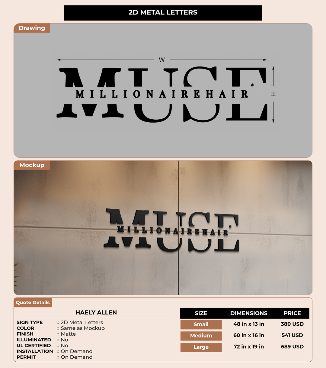 CUSTOM MOCKUP SIGN FOR Haely Allen