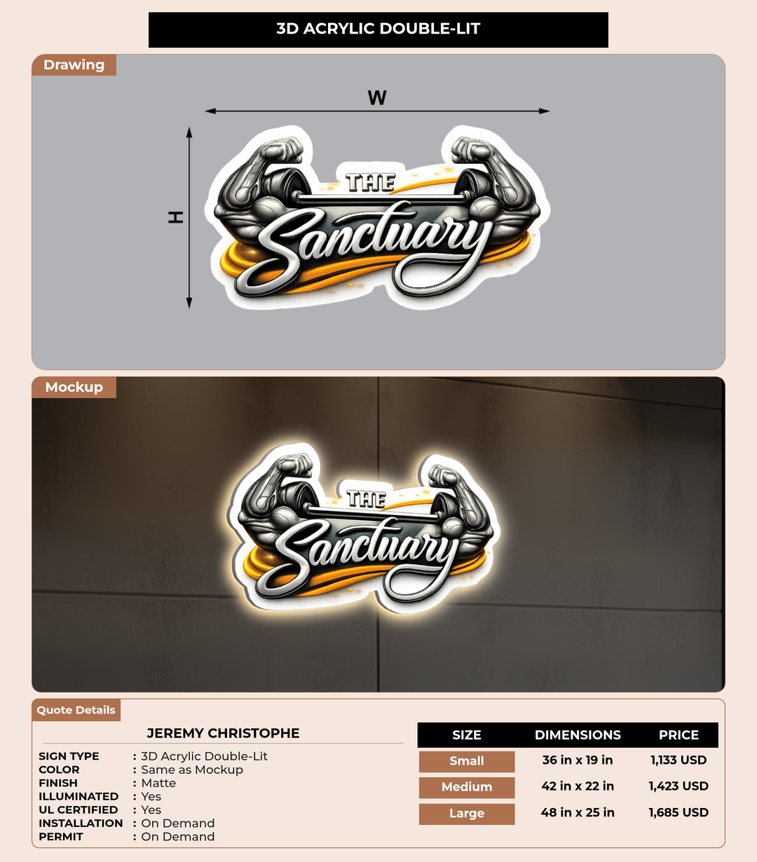 CUSTOM MOCKUP SIGN FOR Jeremy Christophe