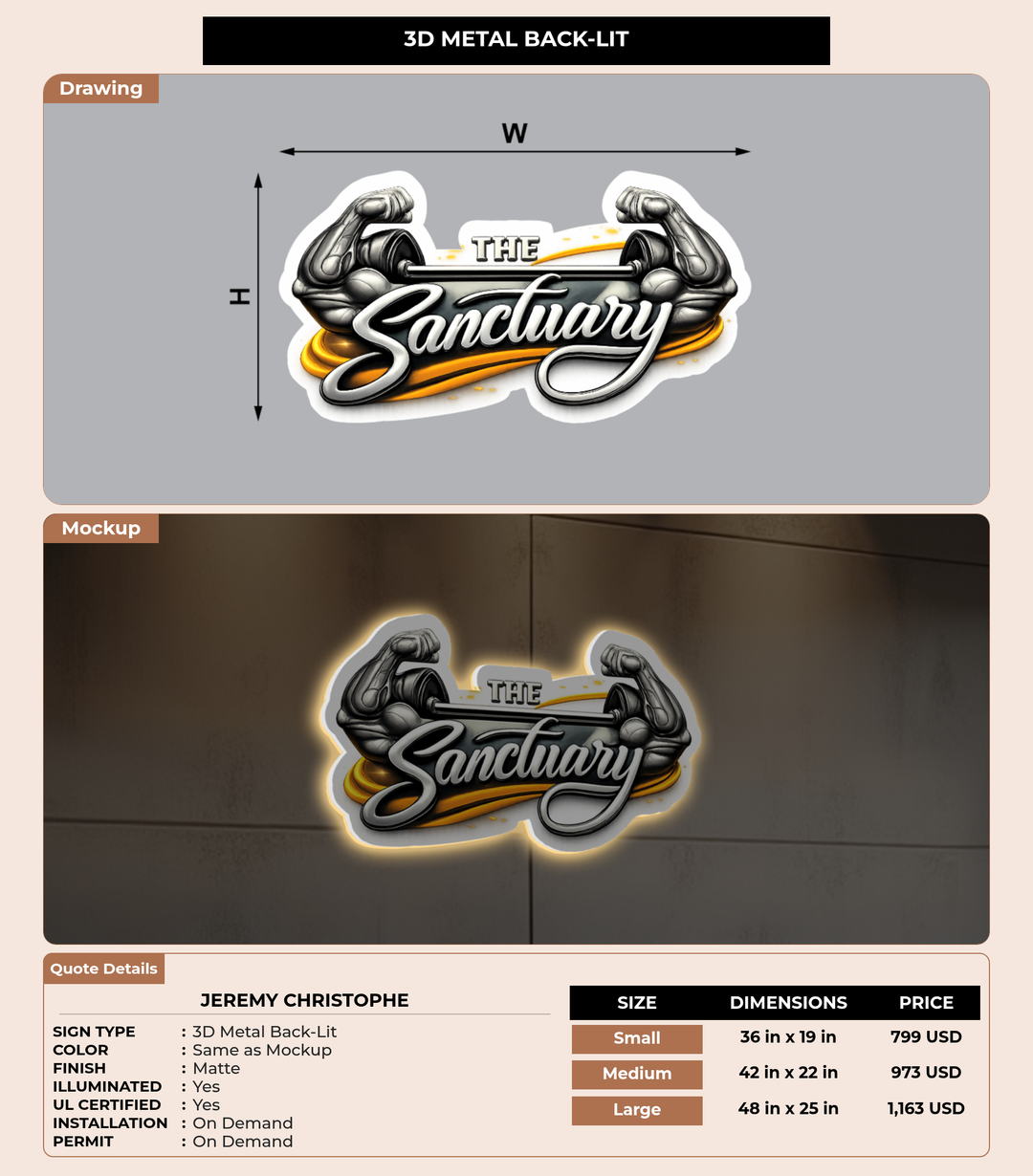 CUSTOM MOCKUP SIGN FOR Jeremy Christophe