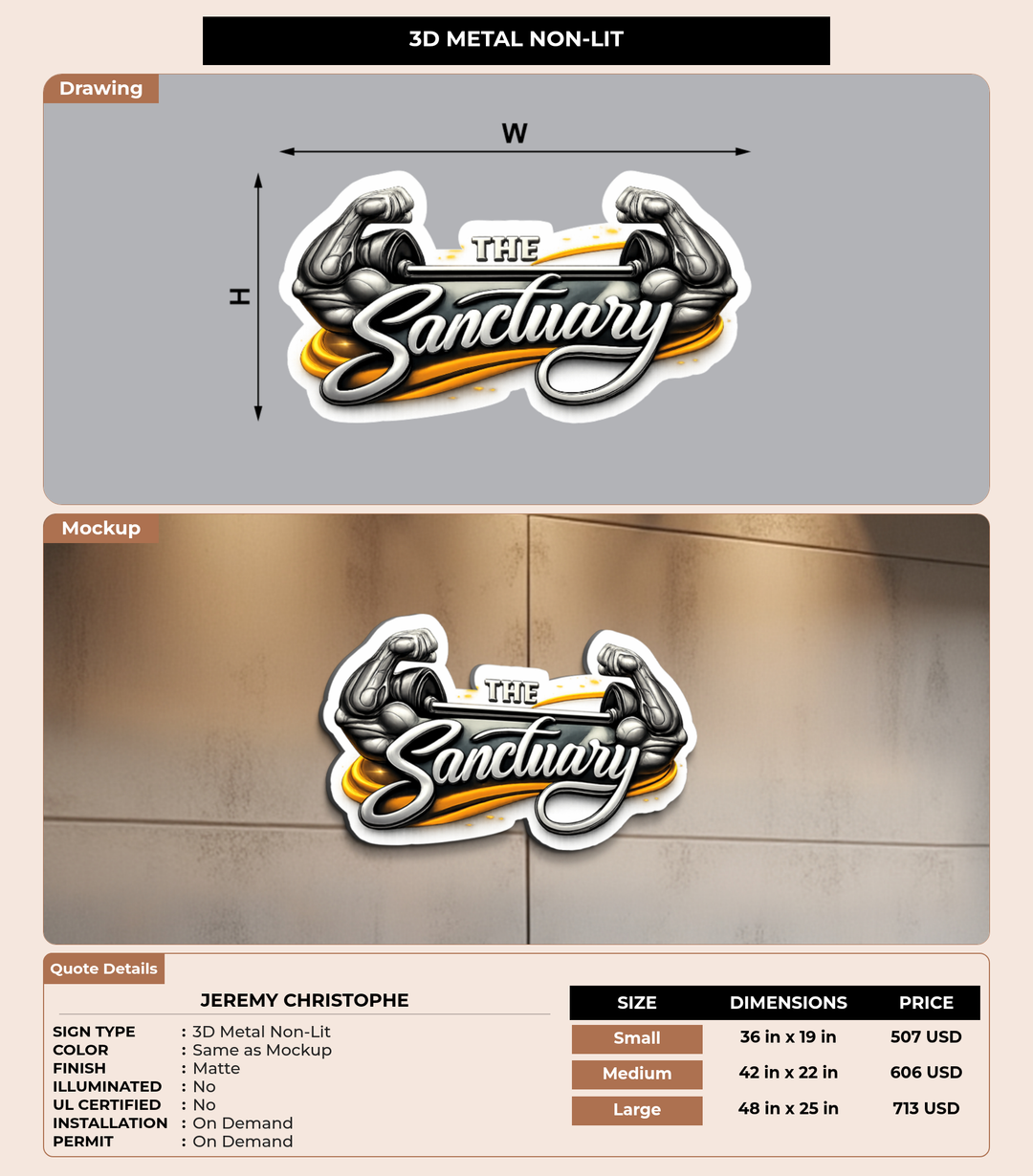 CUSTOM MOCKUP SIGN FOR Jeremy Christophe