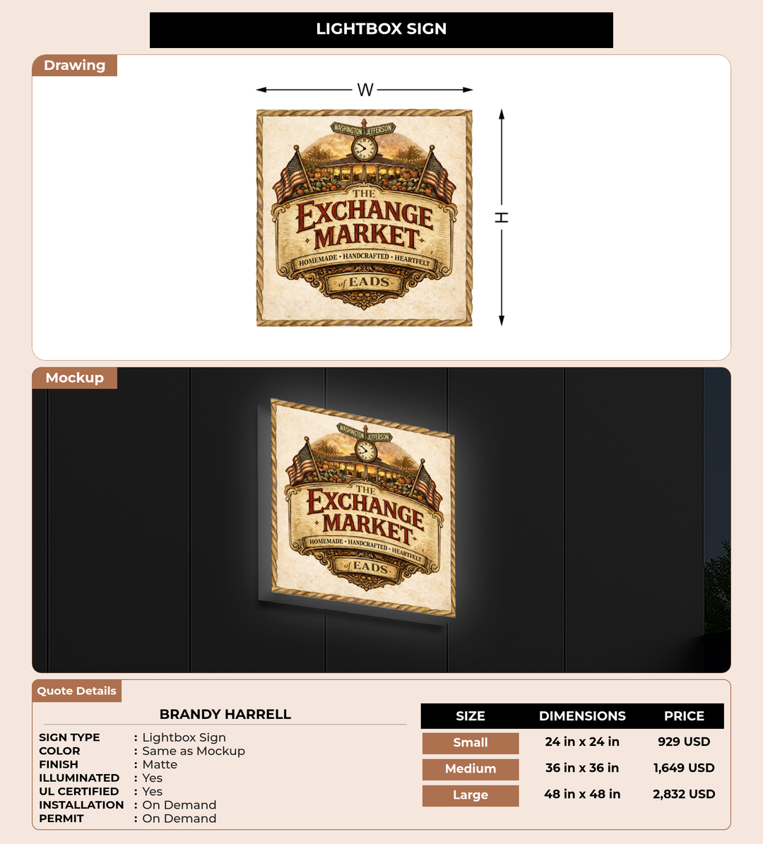 CUSTOM MOCKUP SIGN FOR Brandy Harrell