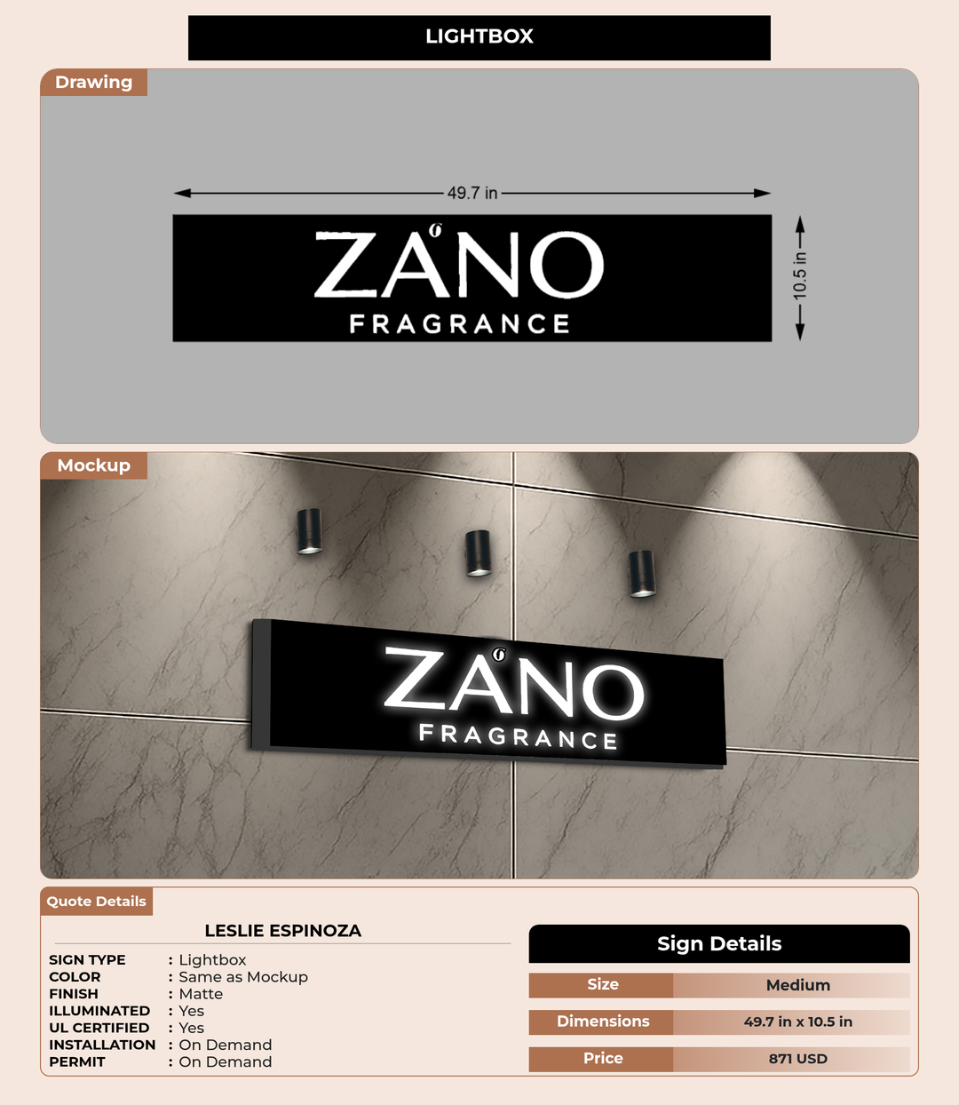 CUSTOM MOCKUP SIGN FOR Leslie Espinoza