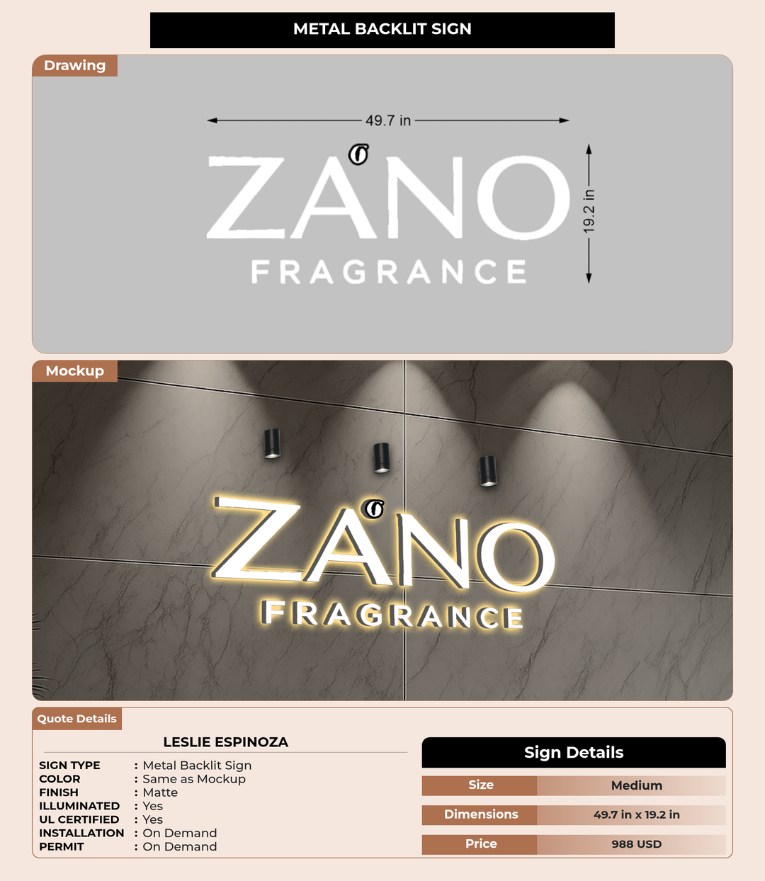 CUSTOM MOCKUP SIGN FOR Leslie Espinoza