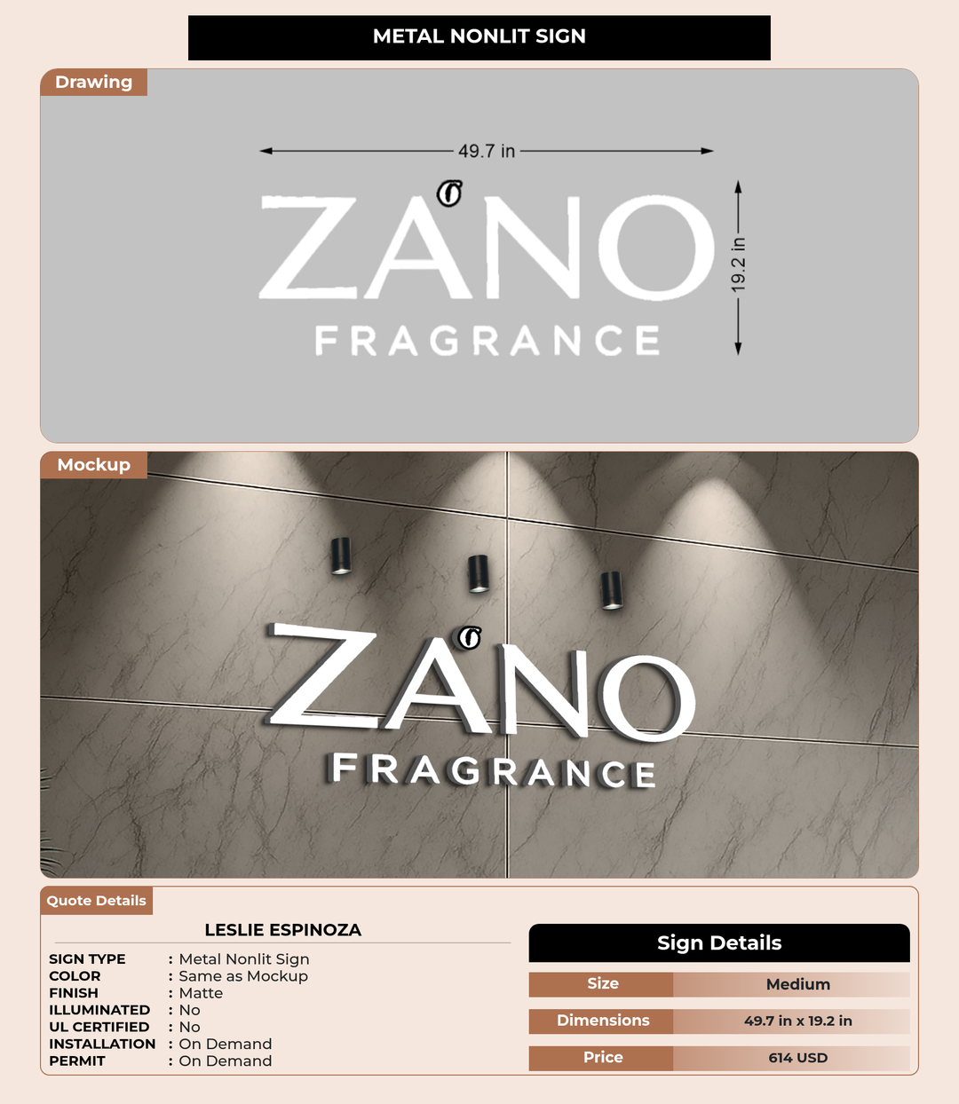 CUSTOM MOCKUP SIGN FOR Leslie Espinoza
