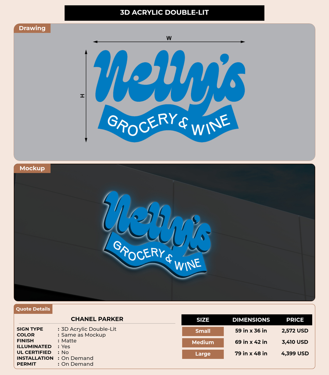 CUSTOM MOCKUP SIGN FOR Chanel Parker