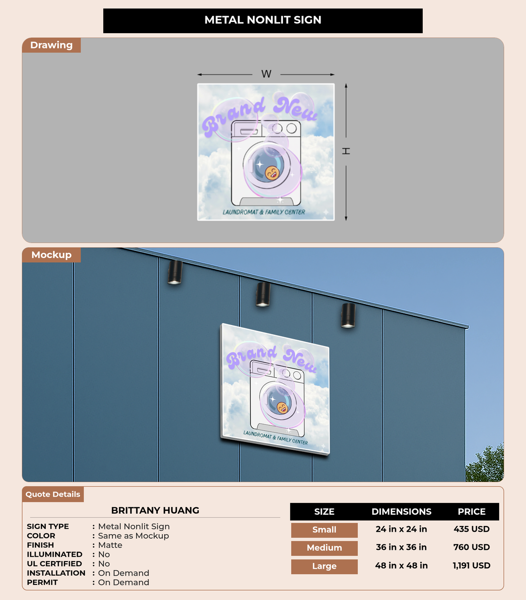 CUSTOM MOCKUP SIGN FOR Brittany Huang