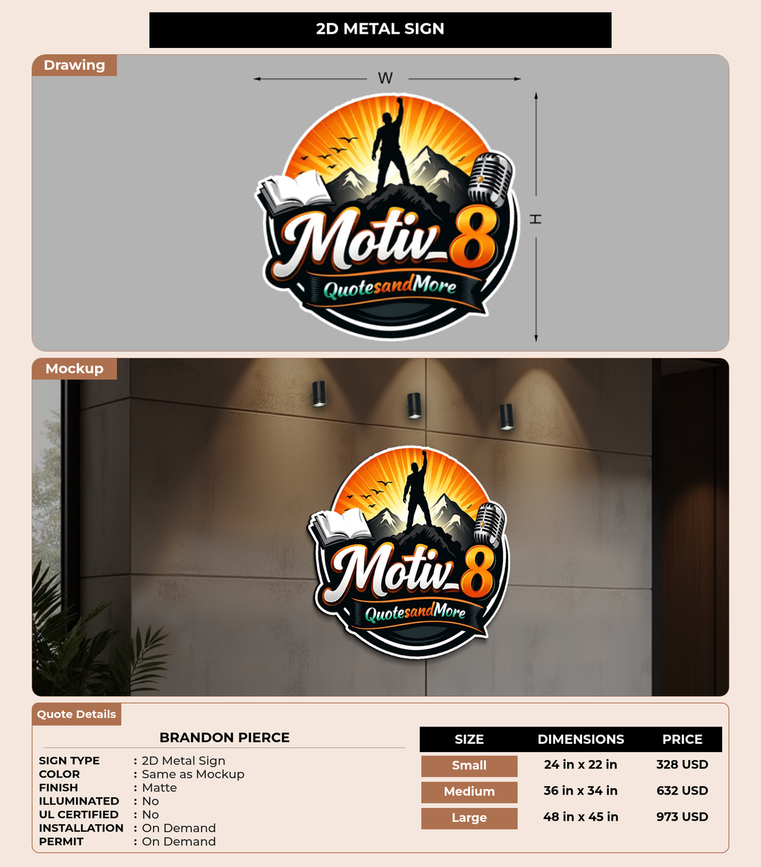 CUSTOM MOCKUP SIGN FOR Brandon Pierce