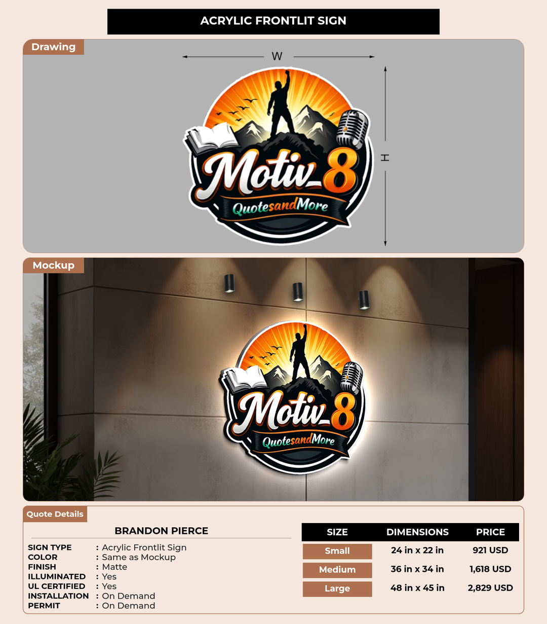 CUSTOM MOCKUP SIGN FOR Brandon Pierce