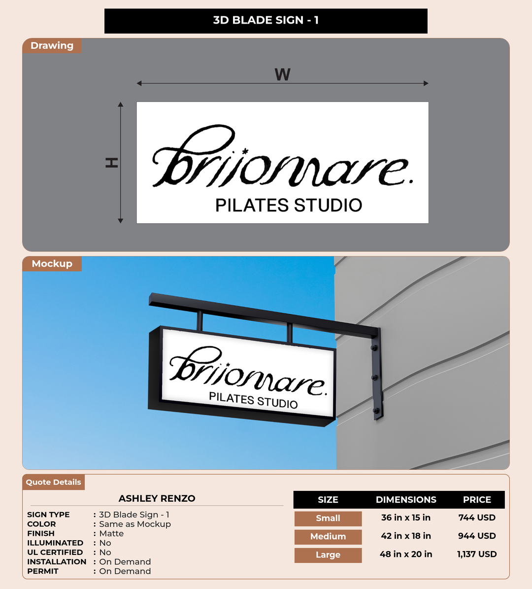 CUSTOM MOCKUP SIGN FOR Ashley renzo