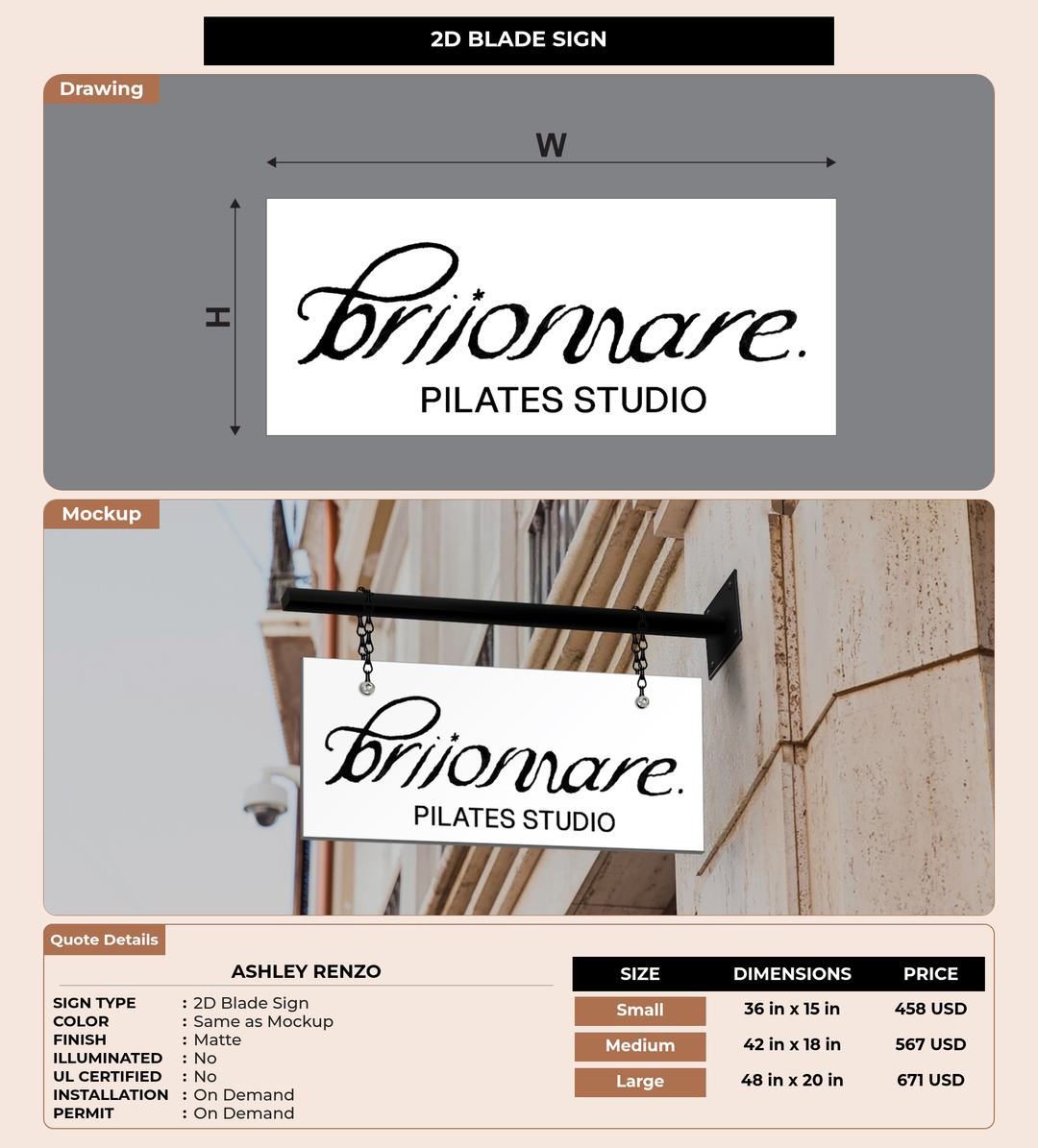 CUSTOM MOCKUP SIGN FOR Ashley renzo