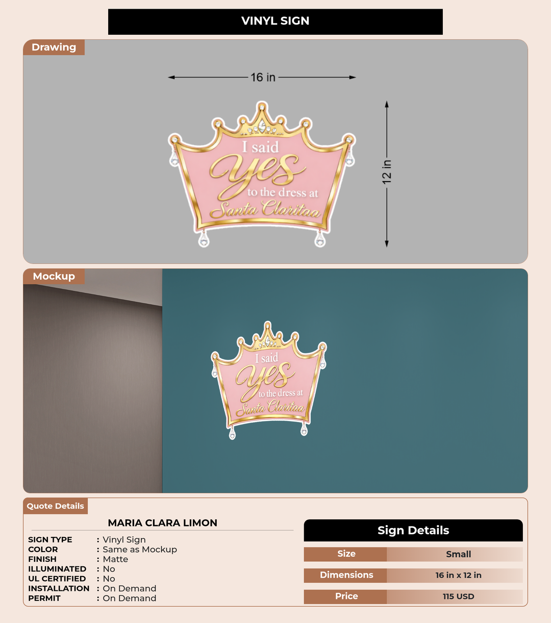 CUSTOM MOCKUP SIGN FOR Maria Clara Limon