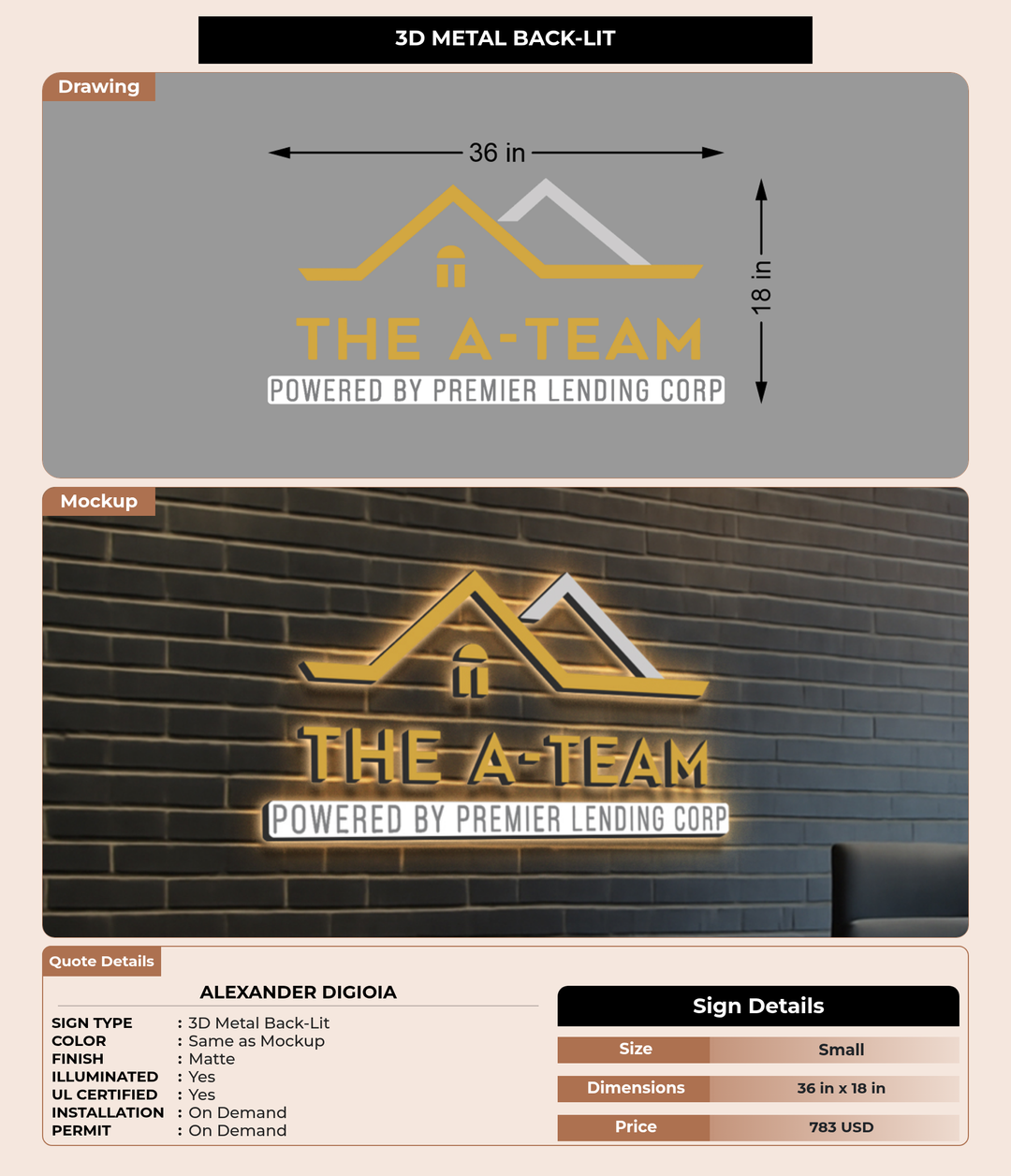 CUSTOM MOCKUP SIGN FOR Alexander DiGioia
