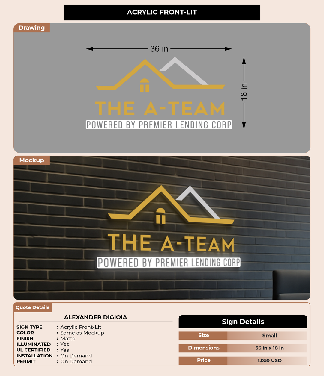 CUSTOM MOCKUP SIGN FOR Alexander DiGioia