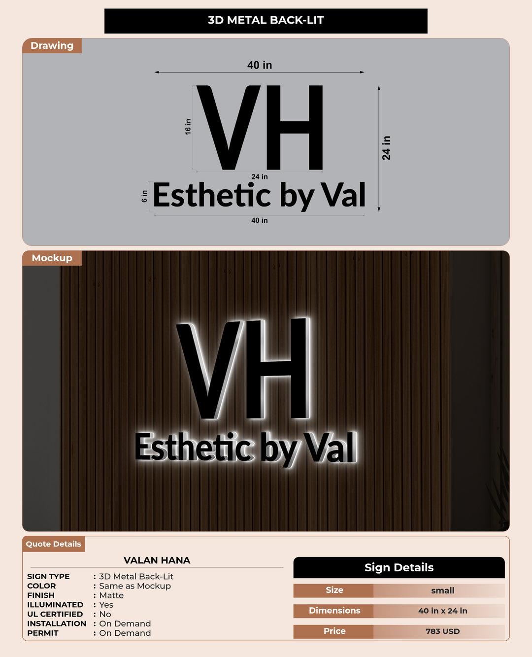 CUSTOM MOCKUP SIGN FOR Valan Hana