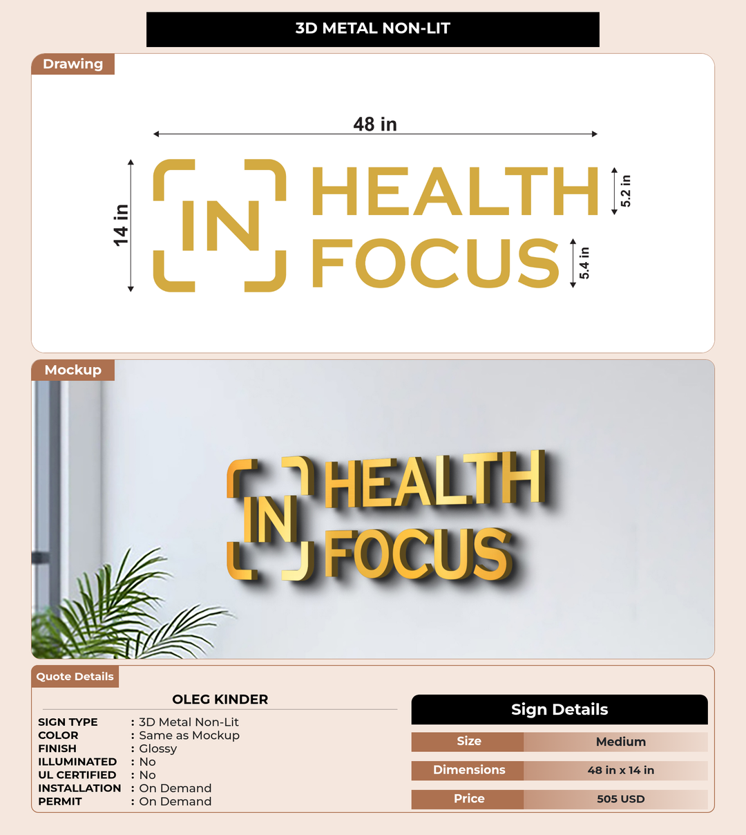 CUSTOM MOCKUP SIGN FOR Oleg Kinder