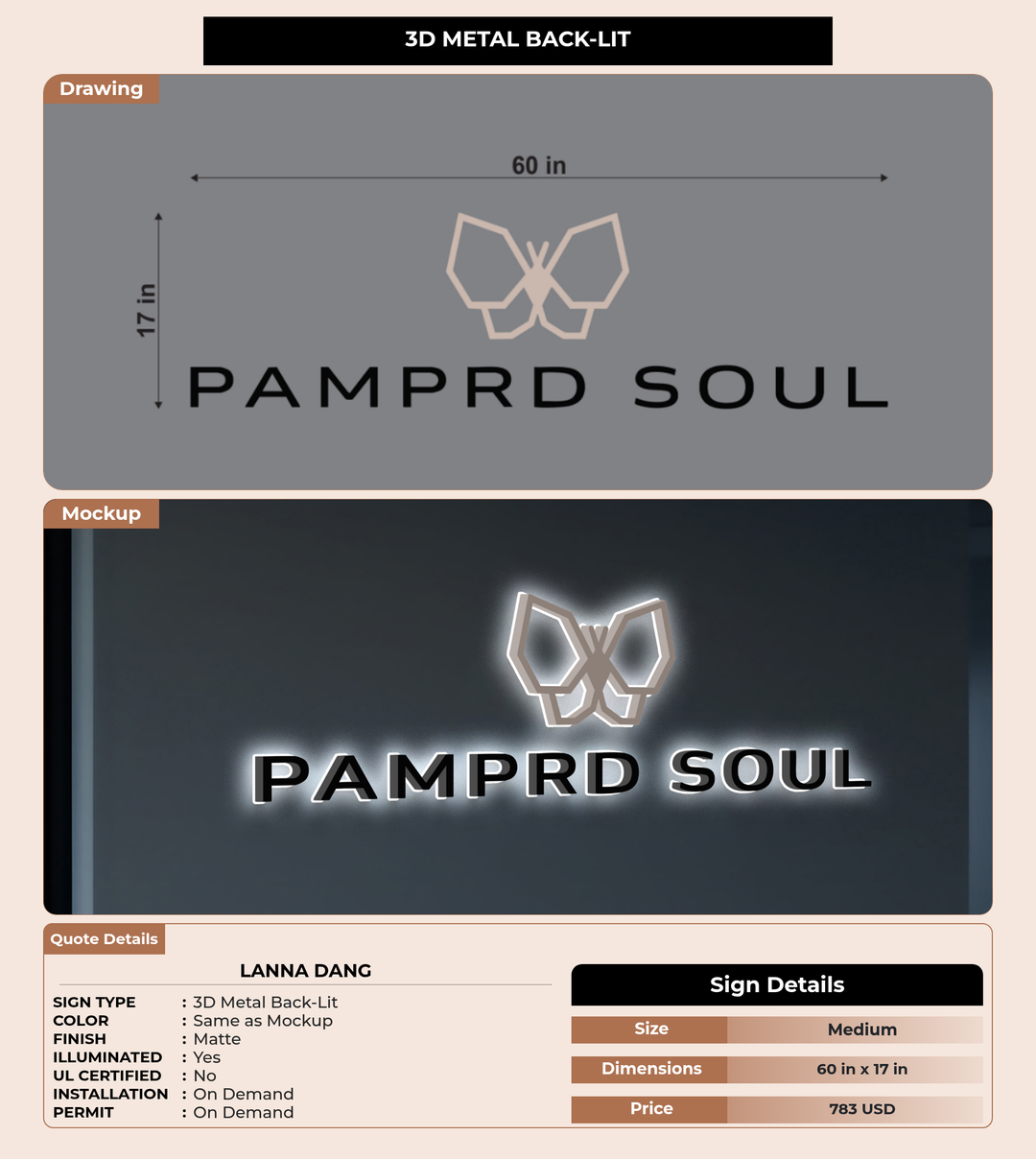 CUSTOM MOCKUP SIGN FOR Lanna Dang