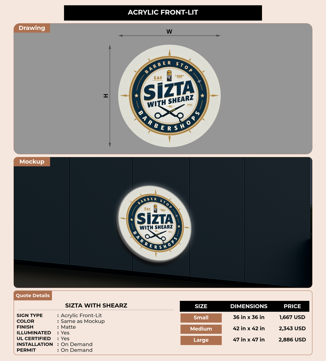 CUSTOM MOCKUP SIGN FOR Sizta With Shearz