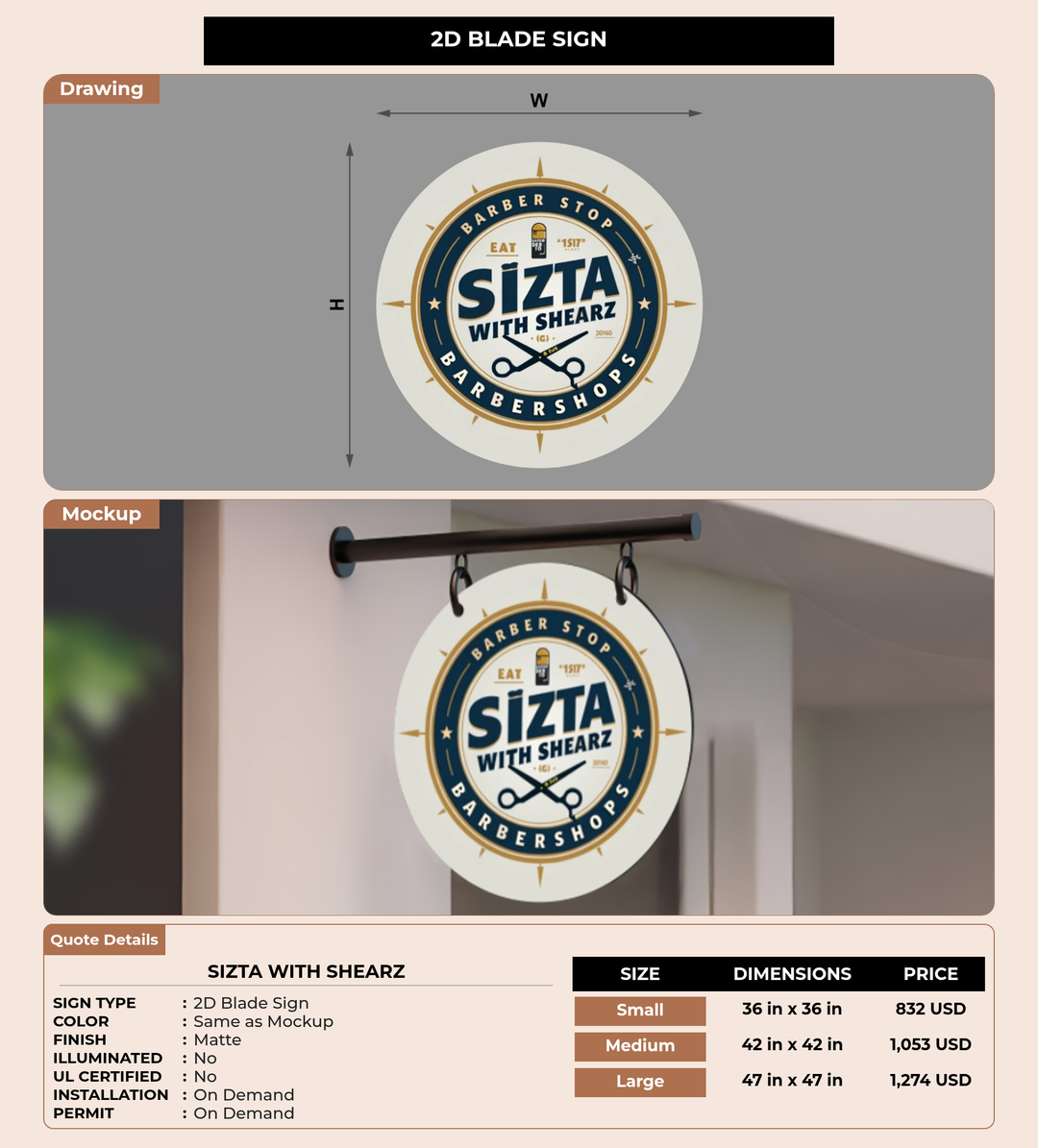 CUSTOM MOCKUP SIGN FOR Sizta With Shearz