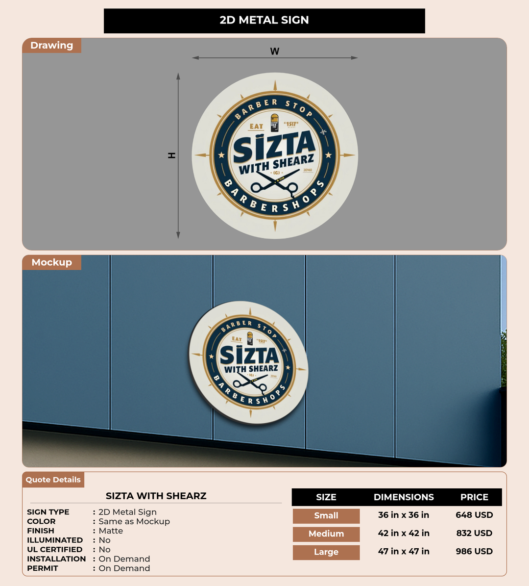 CUSTOM MOCKUP SIGN FOR Sizta With Shearz