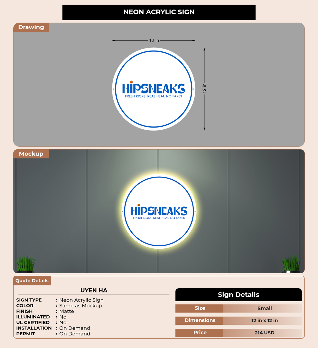 CUSTOM MOCKUP SIGN FOR Uyen Ha