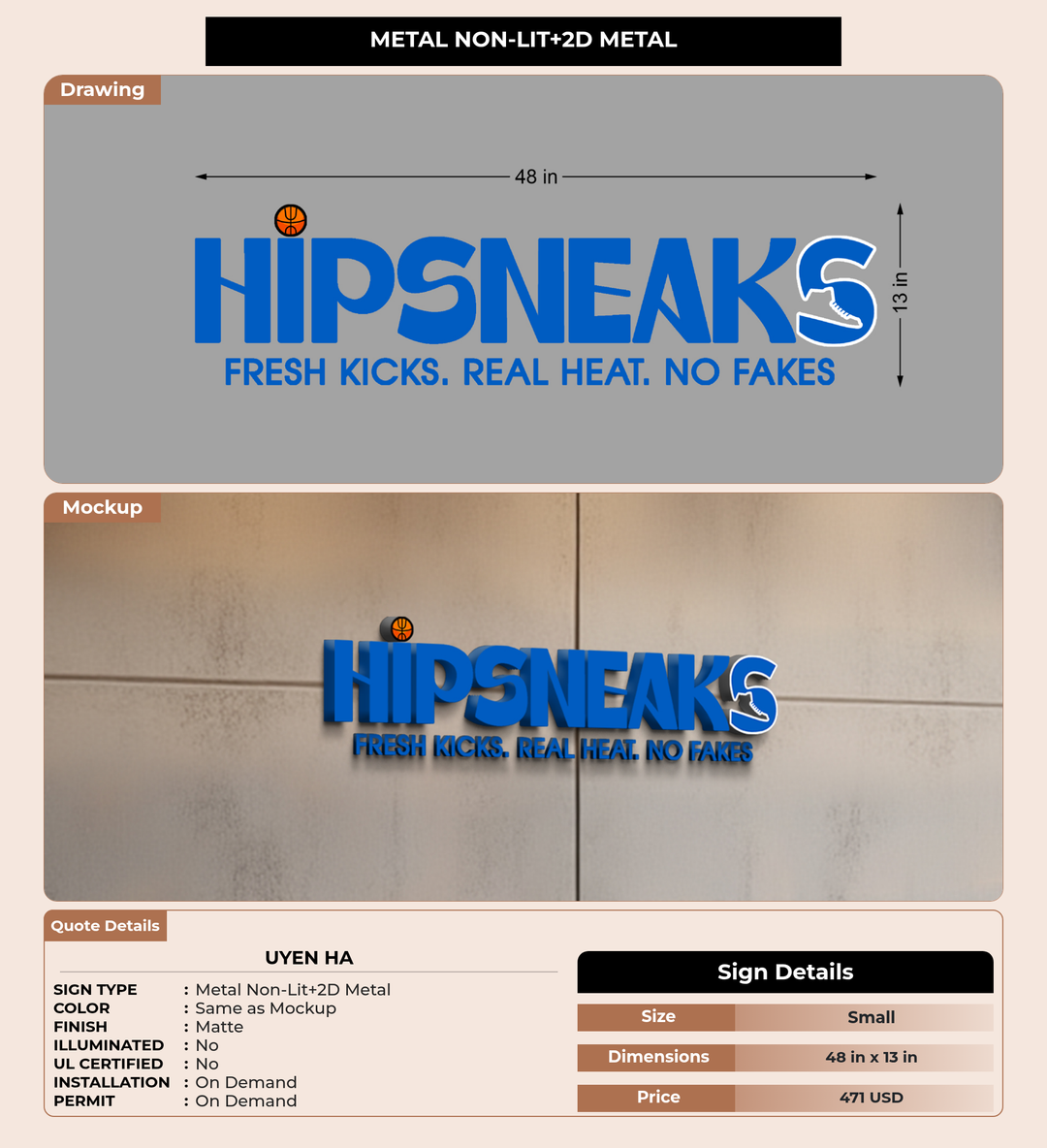 CUSTOM MOCKUP SIGN FOR Uyen Ha