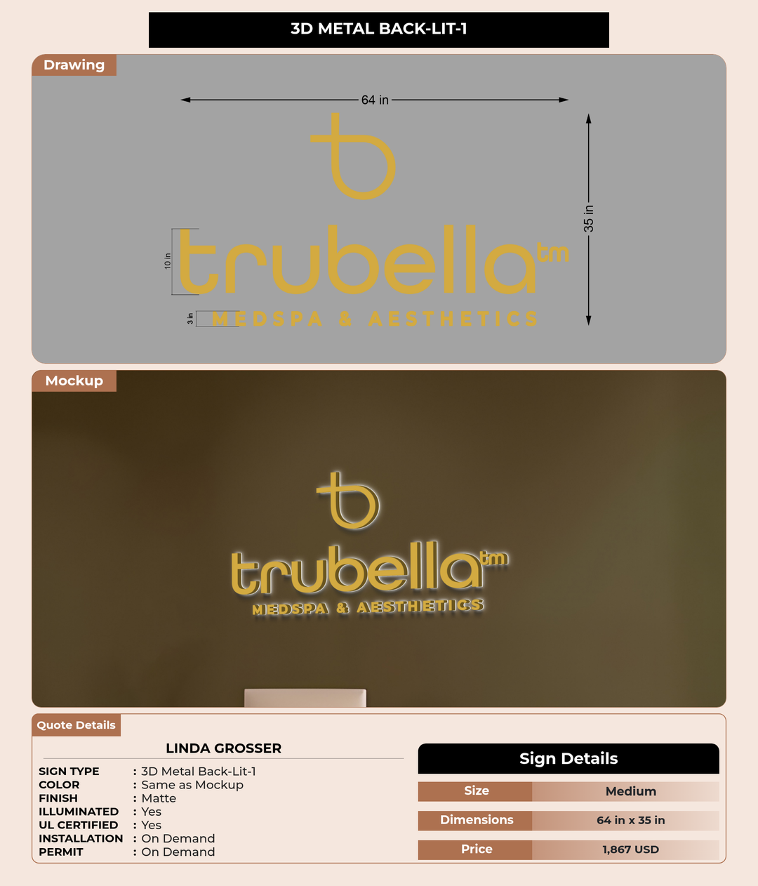 CUSTOM MOCKUP SIGN FOR Linda Grosser