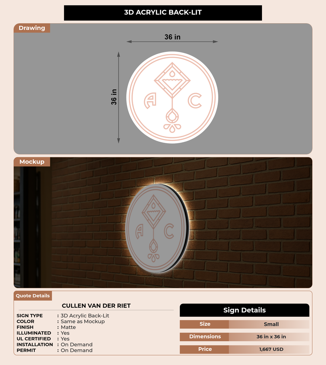 CUSTOM MOCKUP SIGN FOR Cullen van der Riet