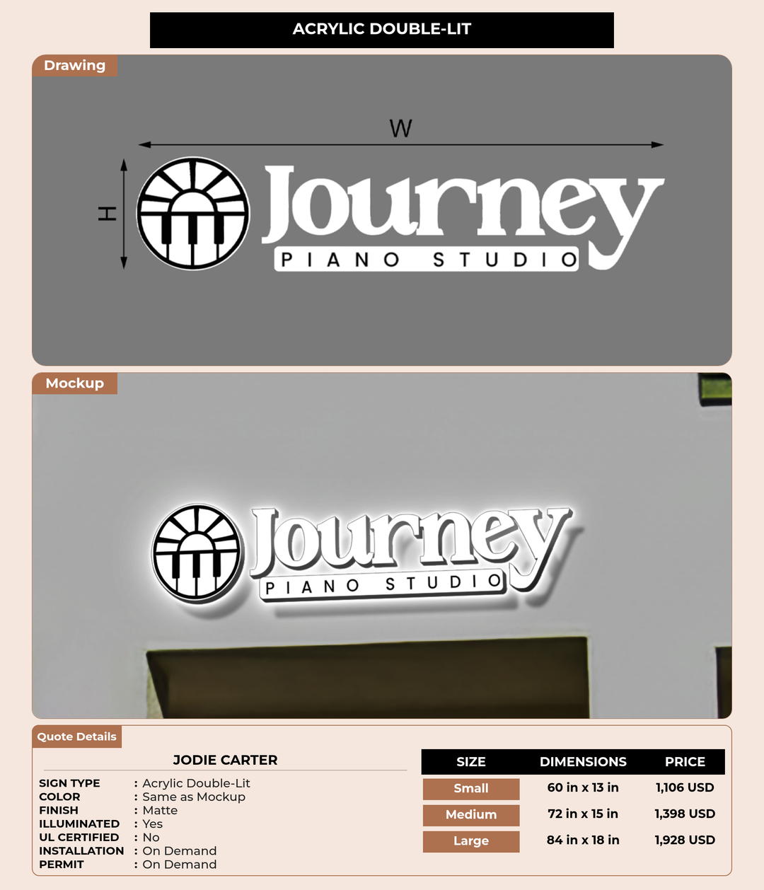 CUSTOM MOCKUP SIGN FOR Jodie Carter