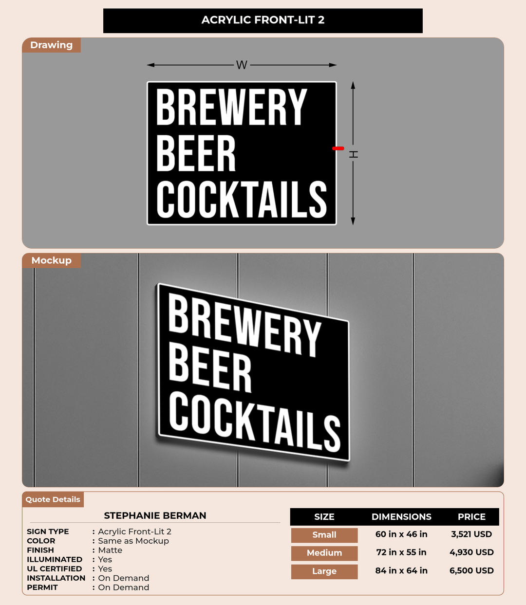 CUSTOM MOCKUP SIGN FOR Stephanie Berman