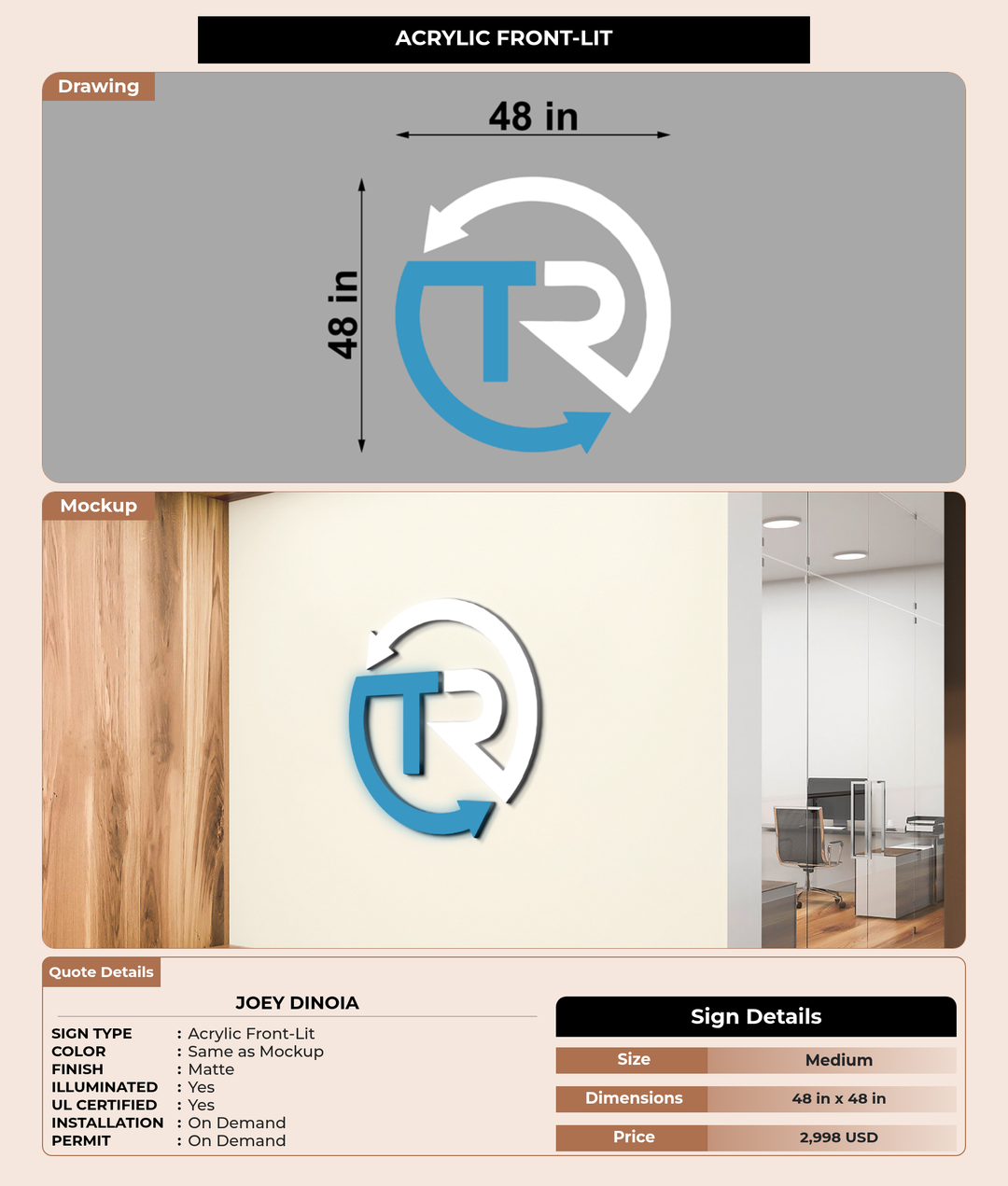 CUSTOM MOCKUP SIGN FOR Joey DiNoia