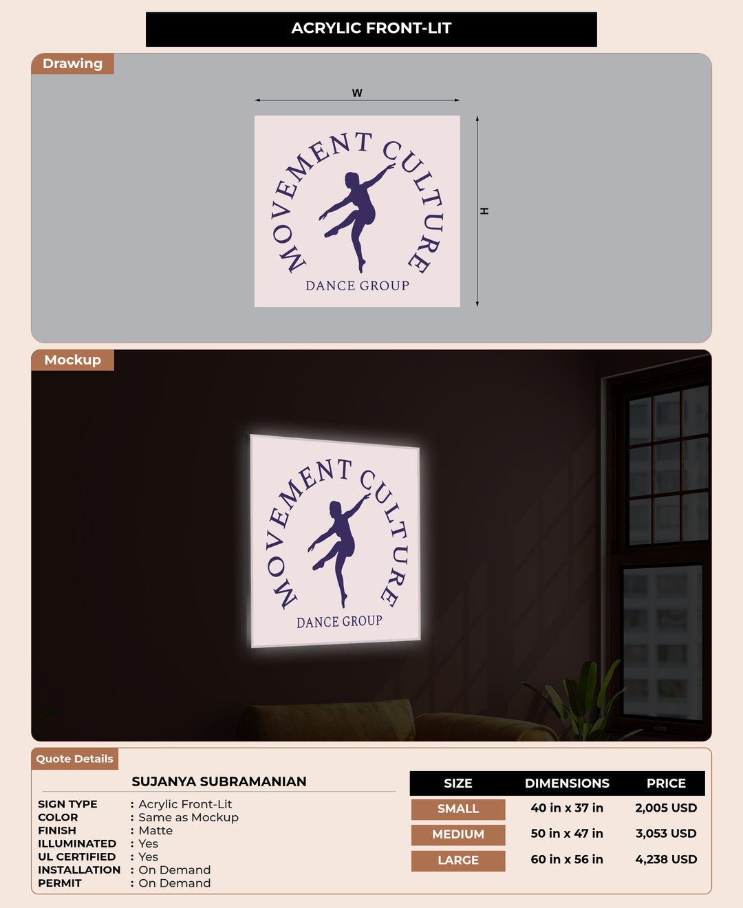 CUSTOM MOCKUP SIGN FOR Sujanya Subramanian