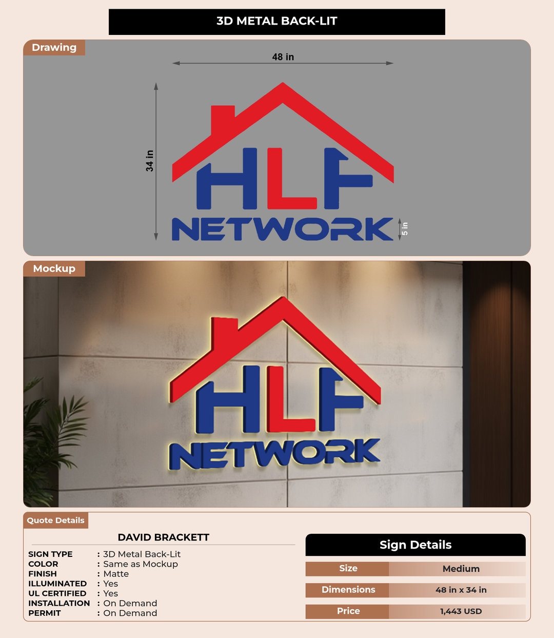CUSTOM MOCKUP SIGN FOR David Brackett