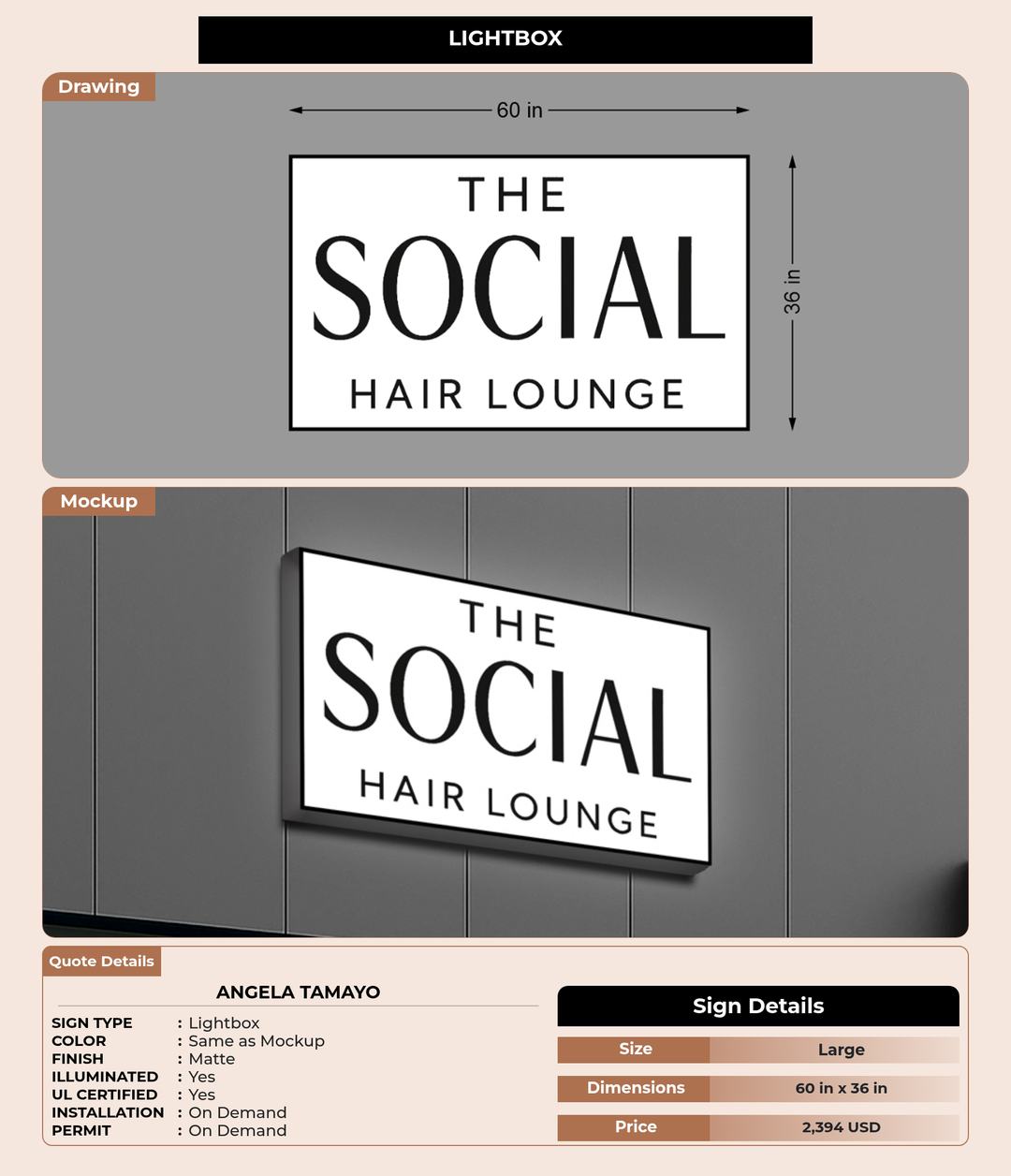 CUSTOM MOCKUP SIGN FOR Angela Tamayo