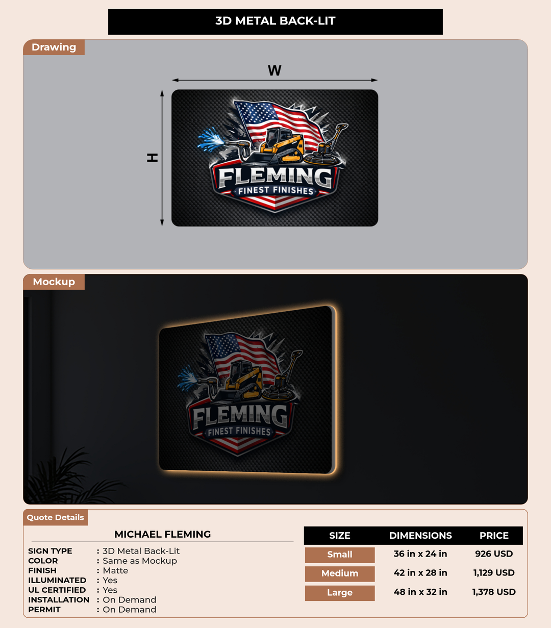 CUSTOM MOCKUP SIGN FOR Michael Fleming