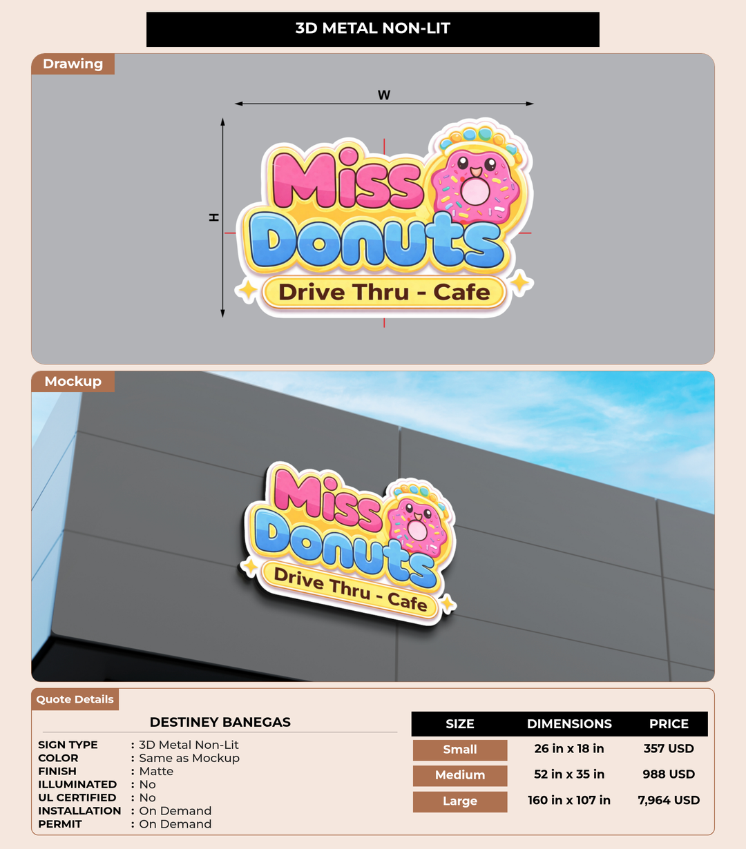 CUSTOM MOCKUP SIGN FOR Destiney Banegas