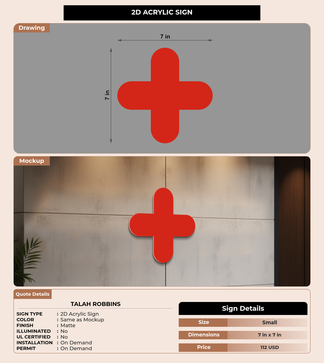 CUSTOM MOCKUP SIGN FOR Talah Robbins
