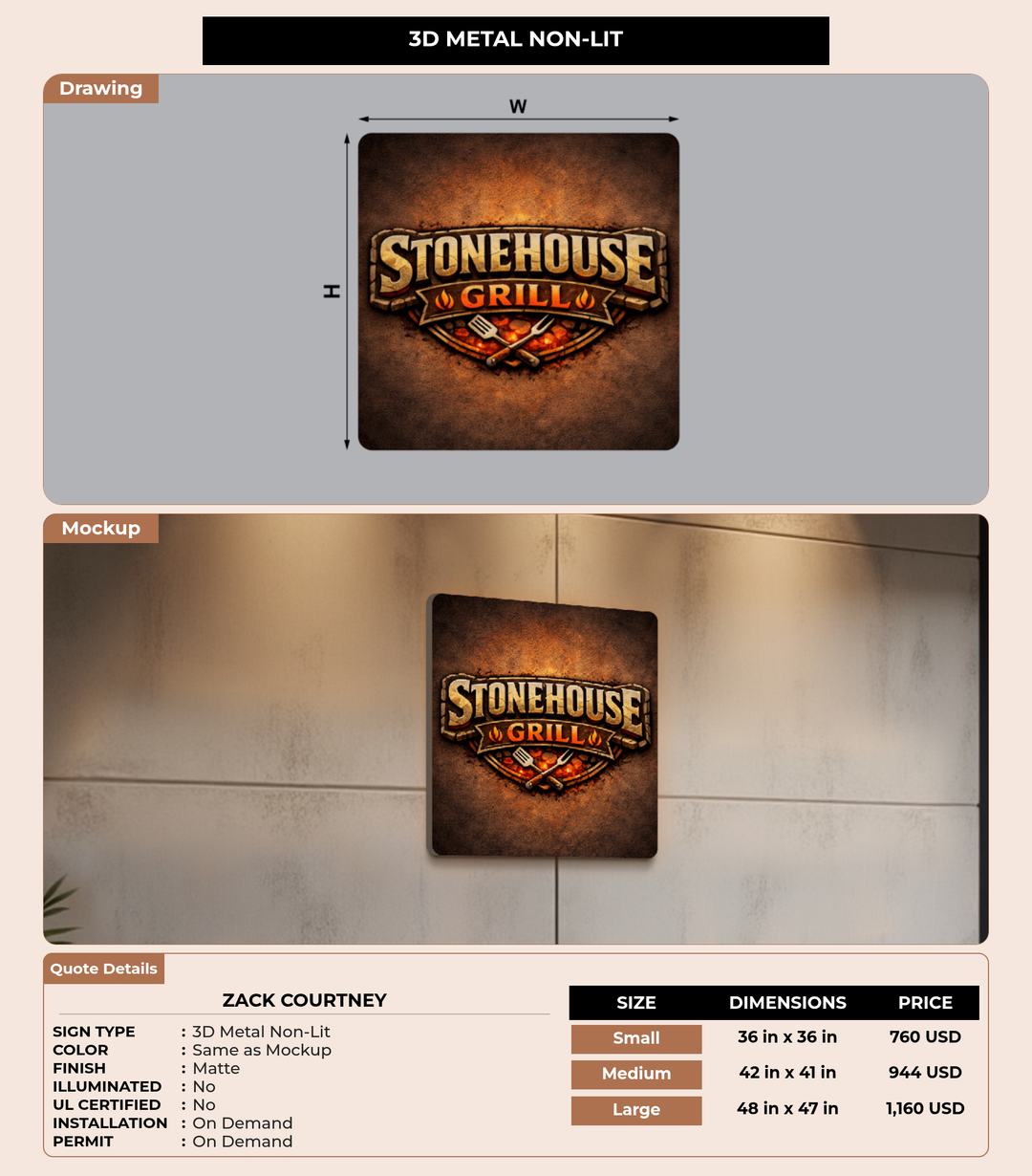 CUSTOM MOCKUP SIGN FOR Zack Courtney