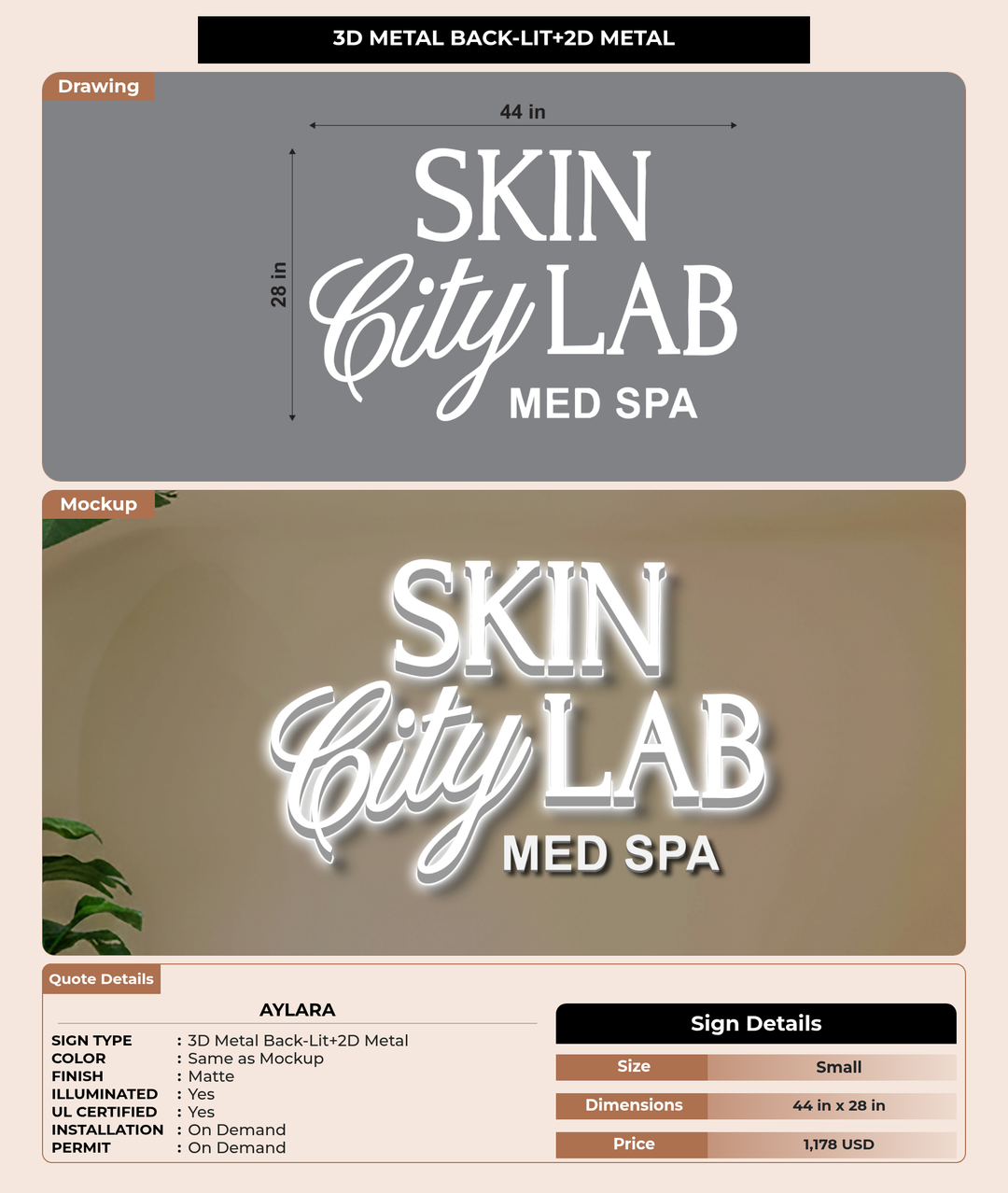 CUSTOM MOCKUP SIGN FOR Aylara