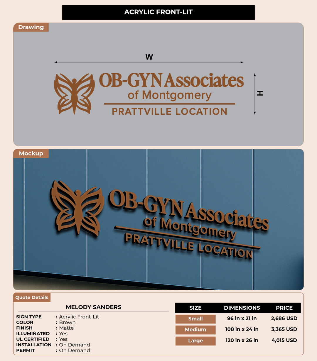CUSTOM MOCKUP SIGN FOR Melody Sanders