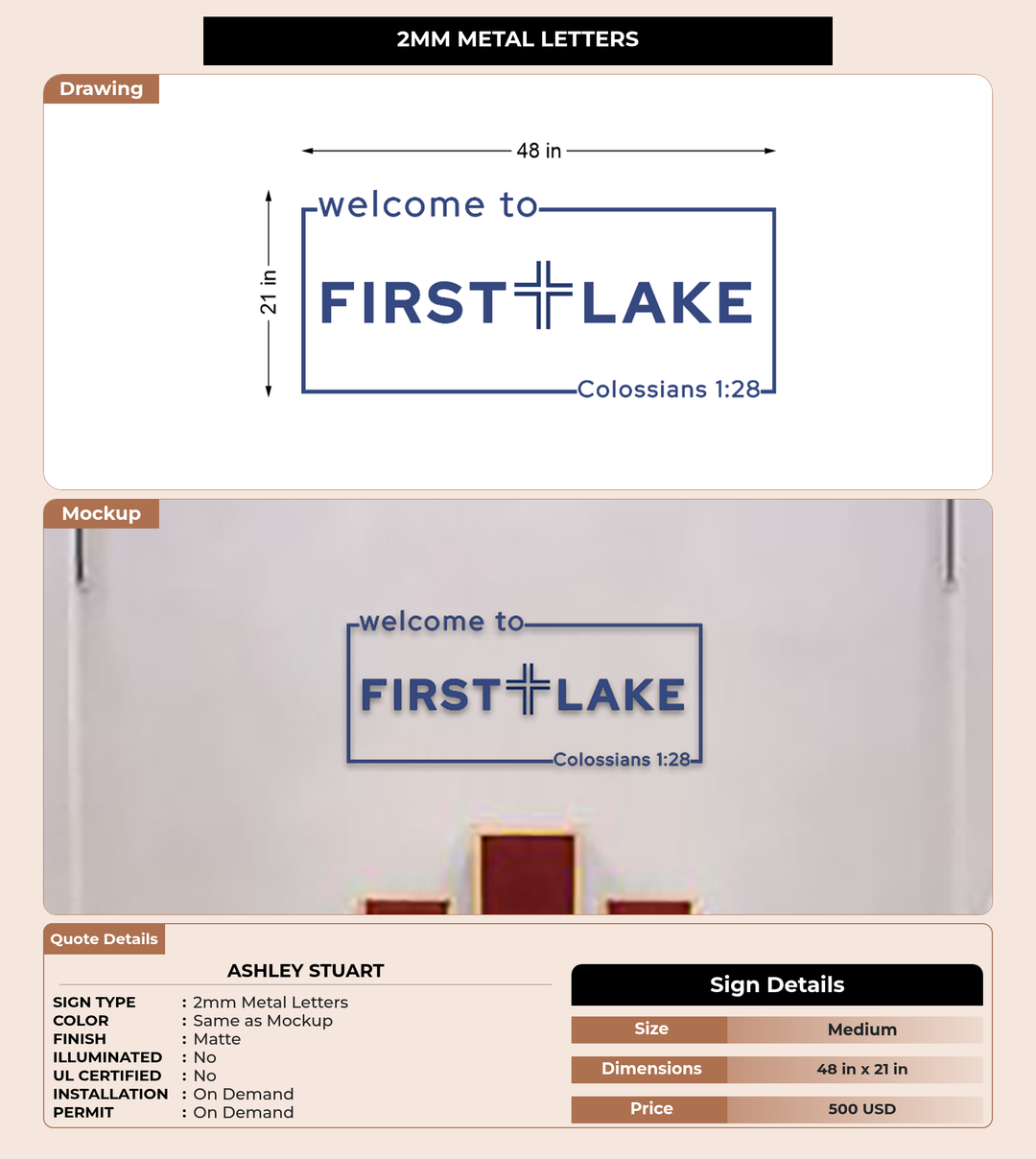 CUSTOM MOCKUP SIGN FOR Ashley Stuart