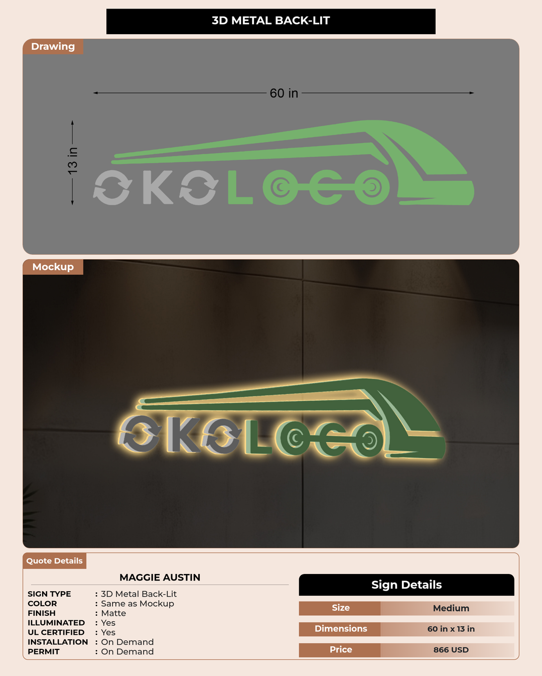 CUSTOM MOCKUP SIGN FOR Maggie Austin
