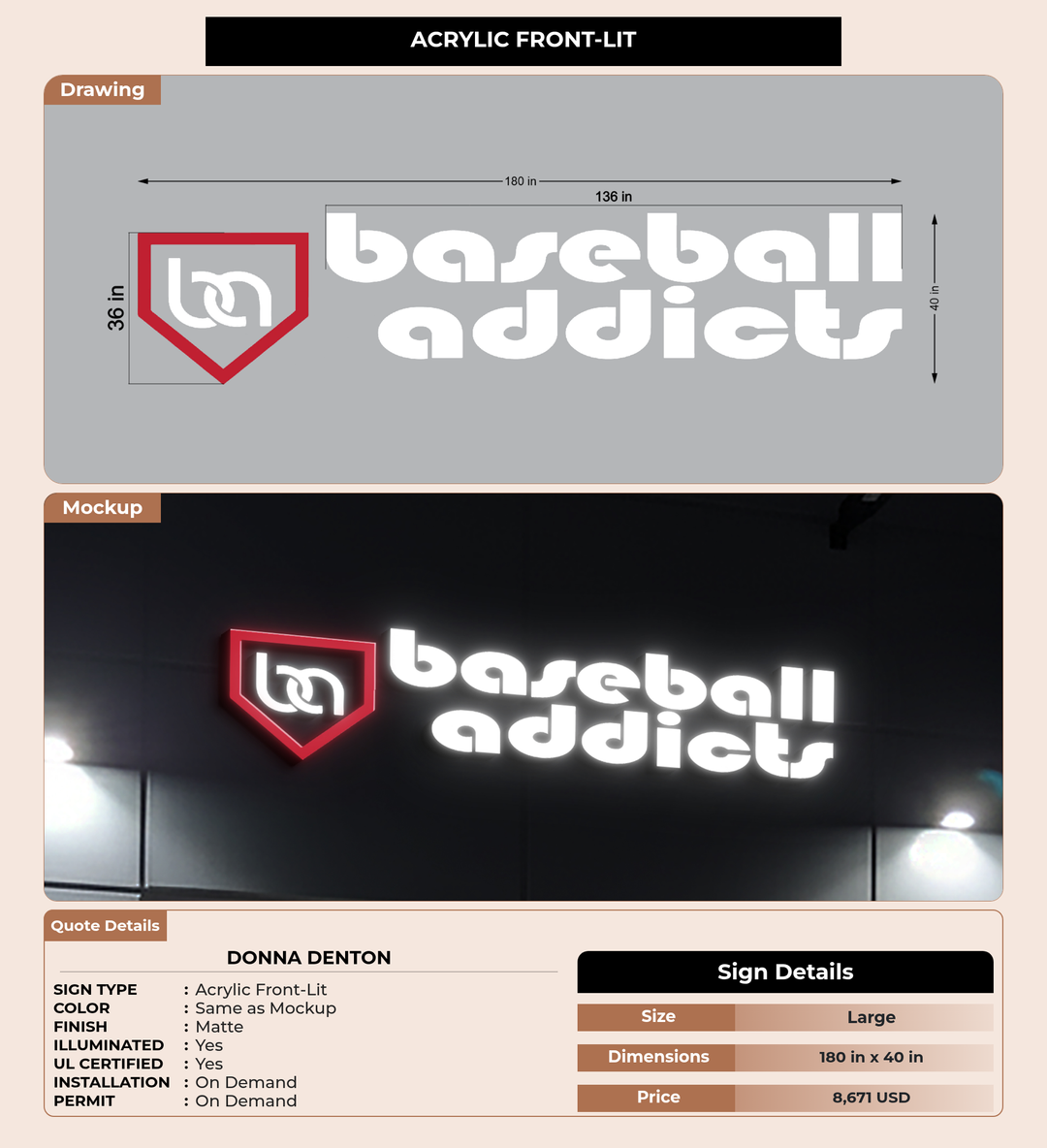 CUSTOM MOCKUP SIGN FOR Donna Denton