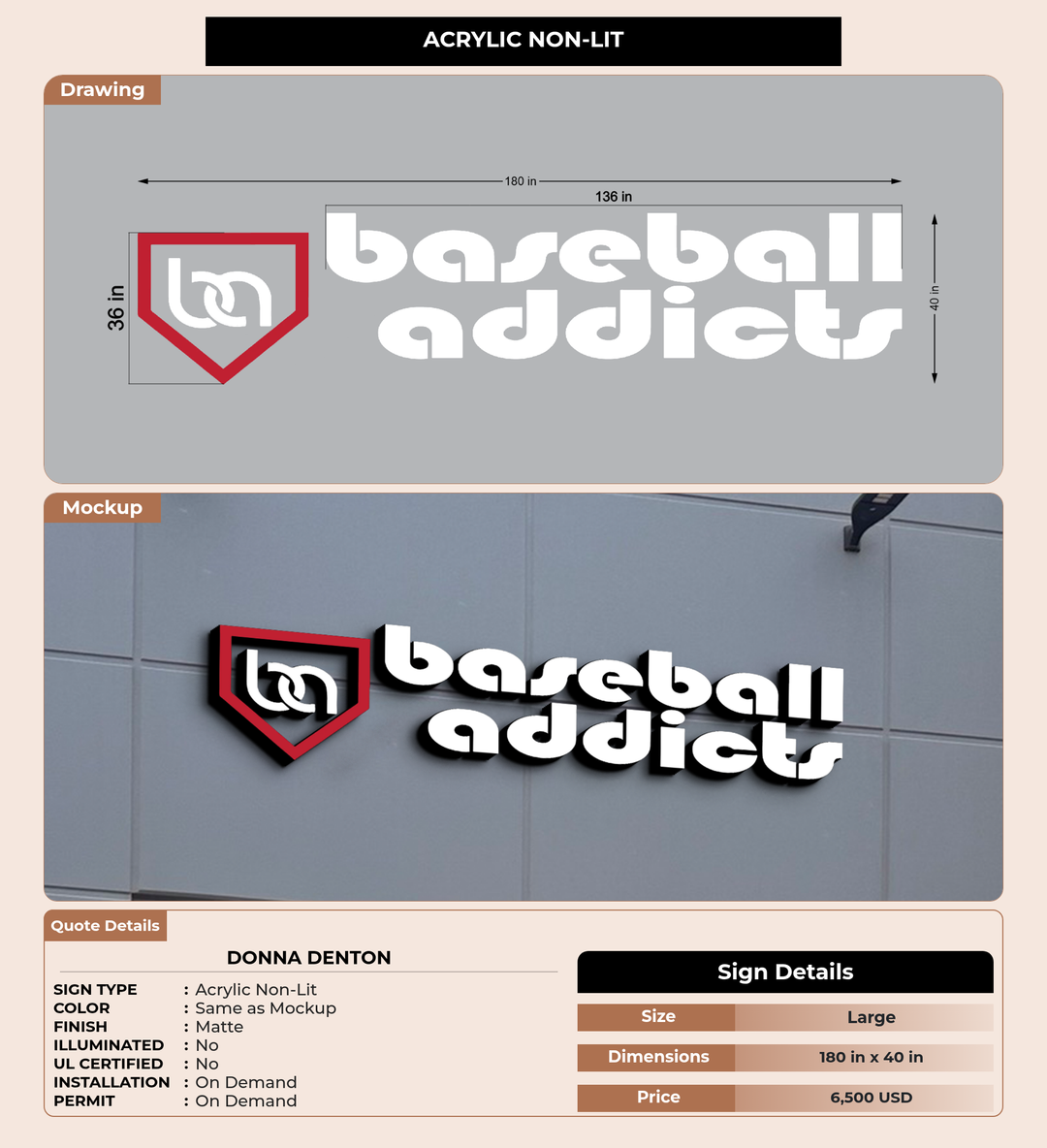 CUSTOM MOCKUP SIGN FOR Donna Denton