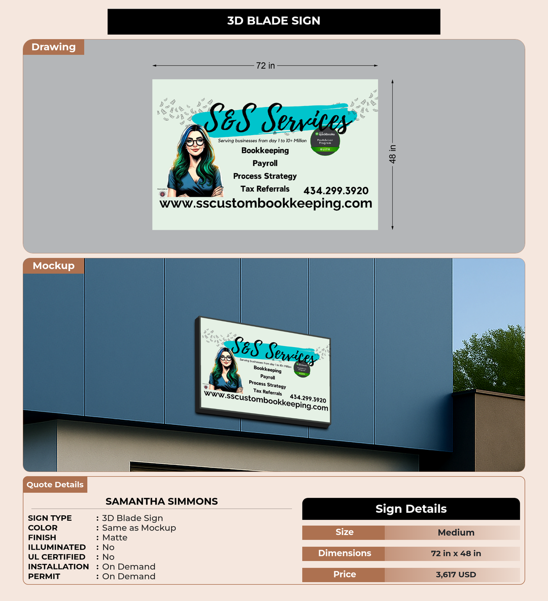CUSTOM MOCKUP SIGN FOR Samantha Simmons