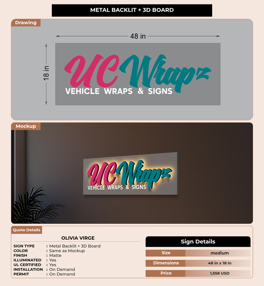 CUSTOM MOCKUP SIGN FOR Olivia Virge