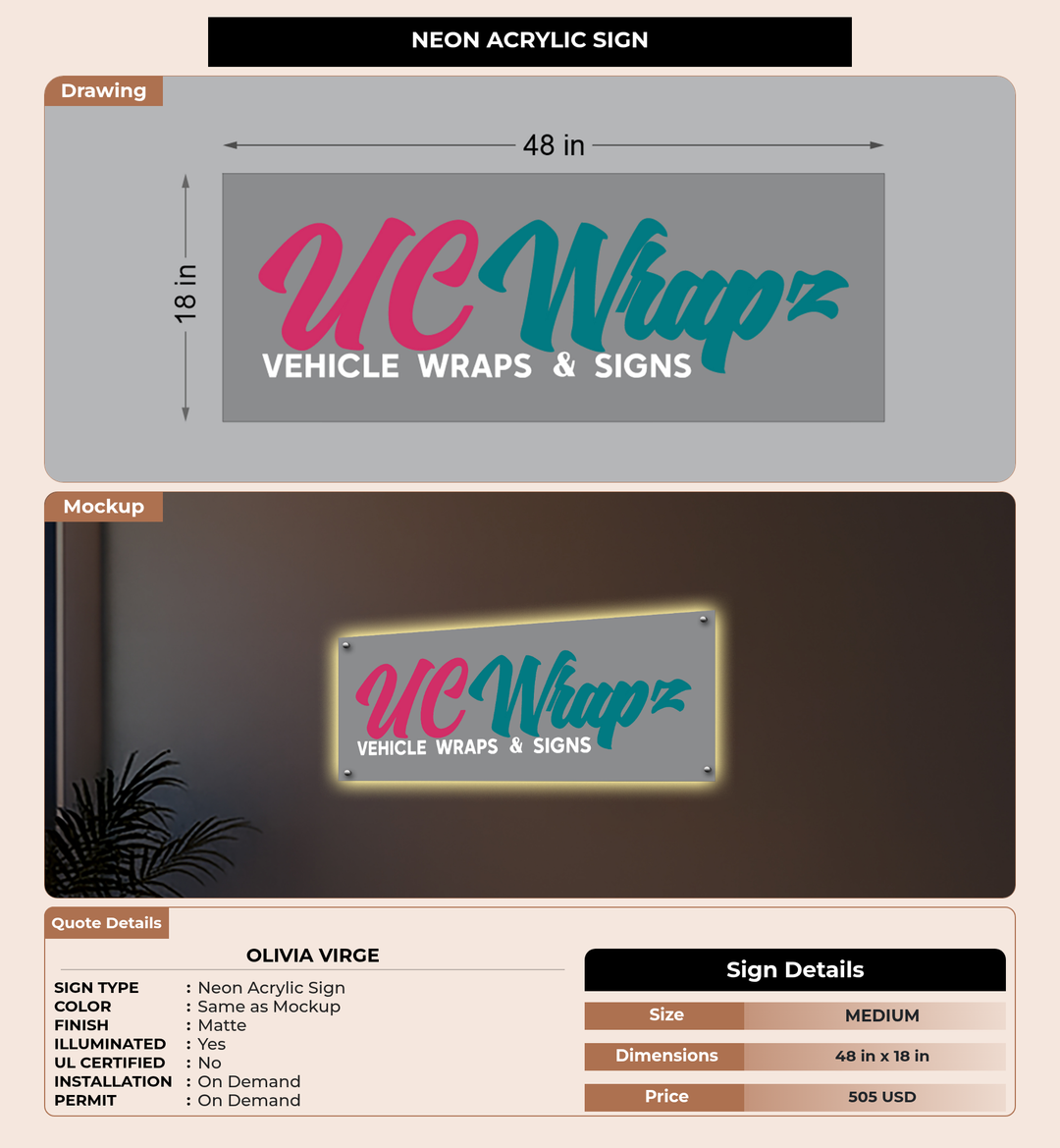 CUSTOM MOCKUP SIGN FOR Olivia Virge