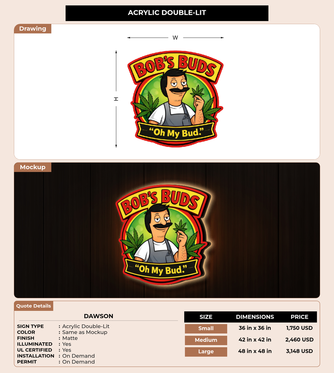 CUSTOM MOCKUP SIGN FOR Dawson